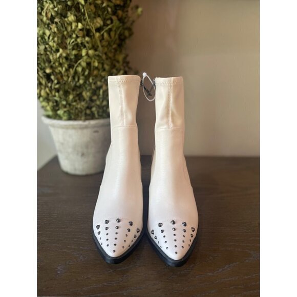 MICHAEL Michael Kors Dover Embellished Pointed Toe High Heel Booties Light Cream - Picture 5 of 10